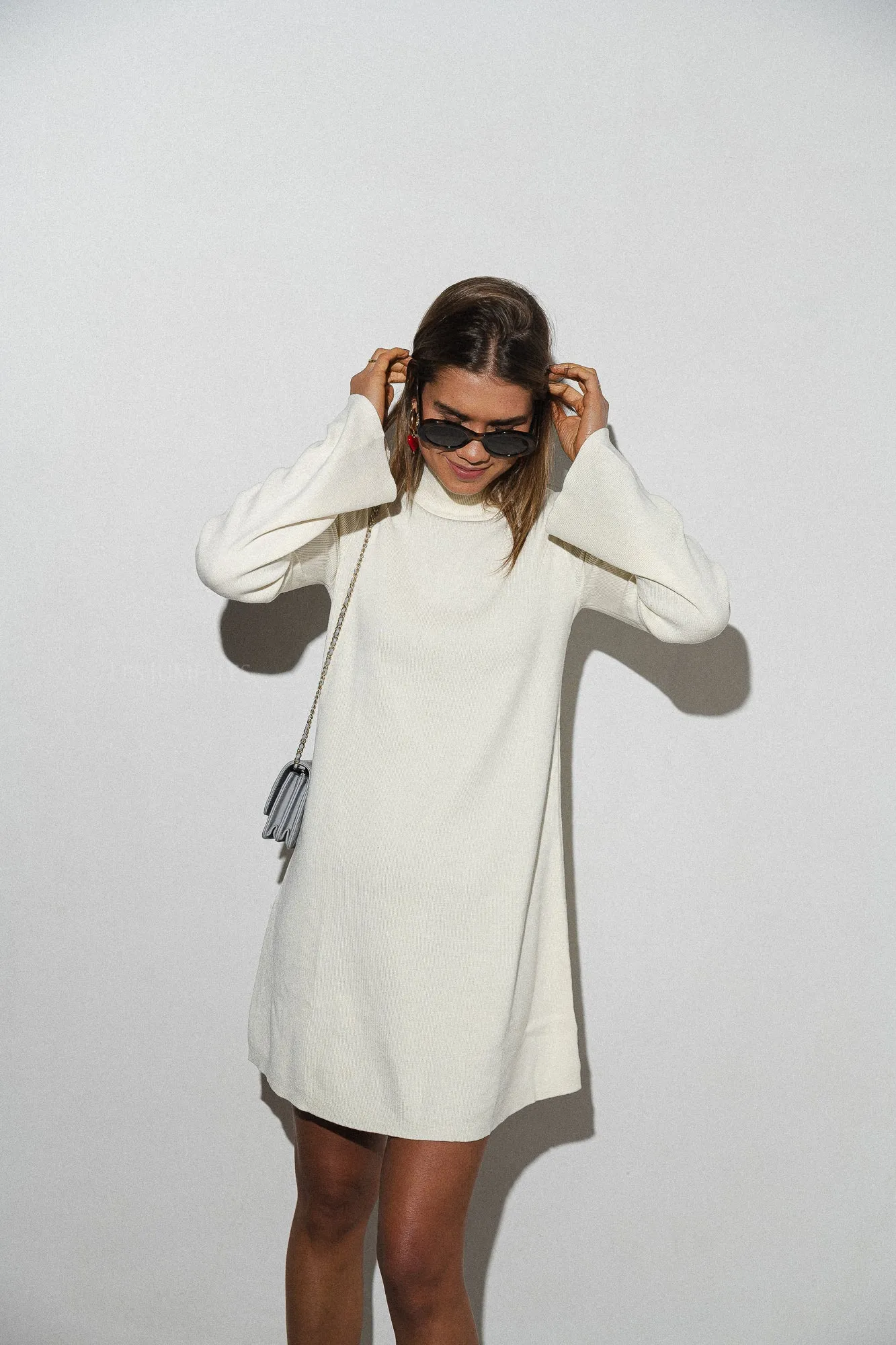 Dunia knit dress antique white
