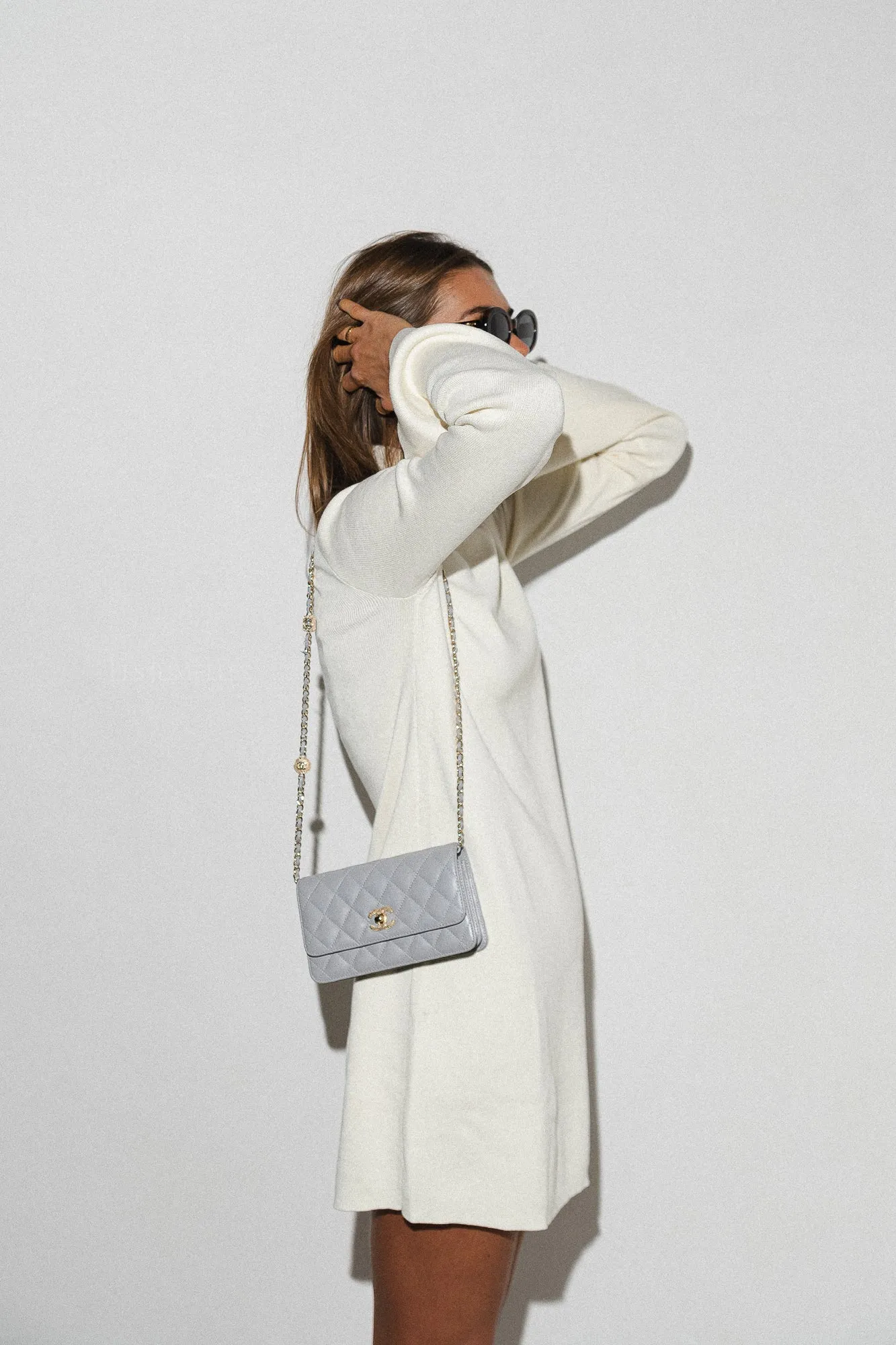 Dunia knit dress antique white