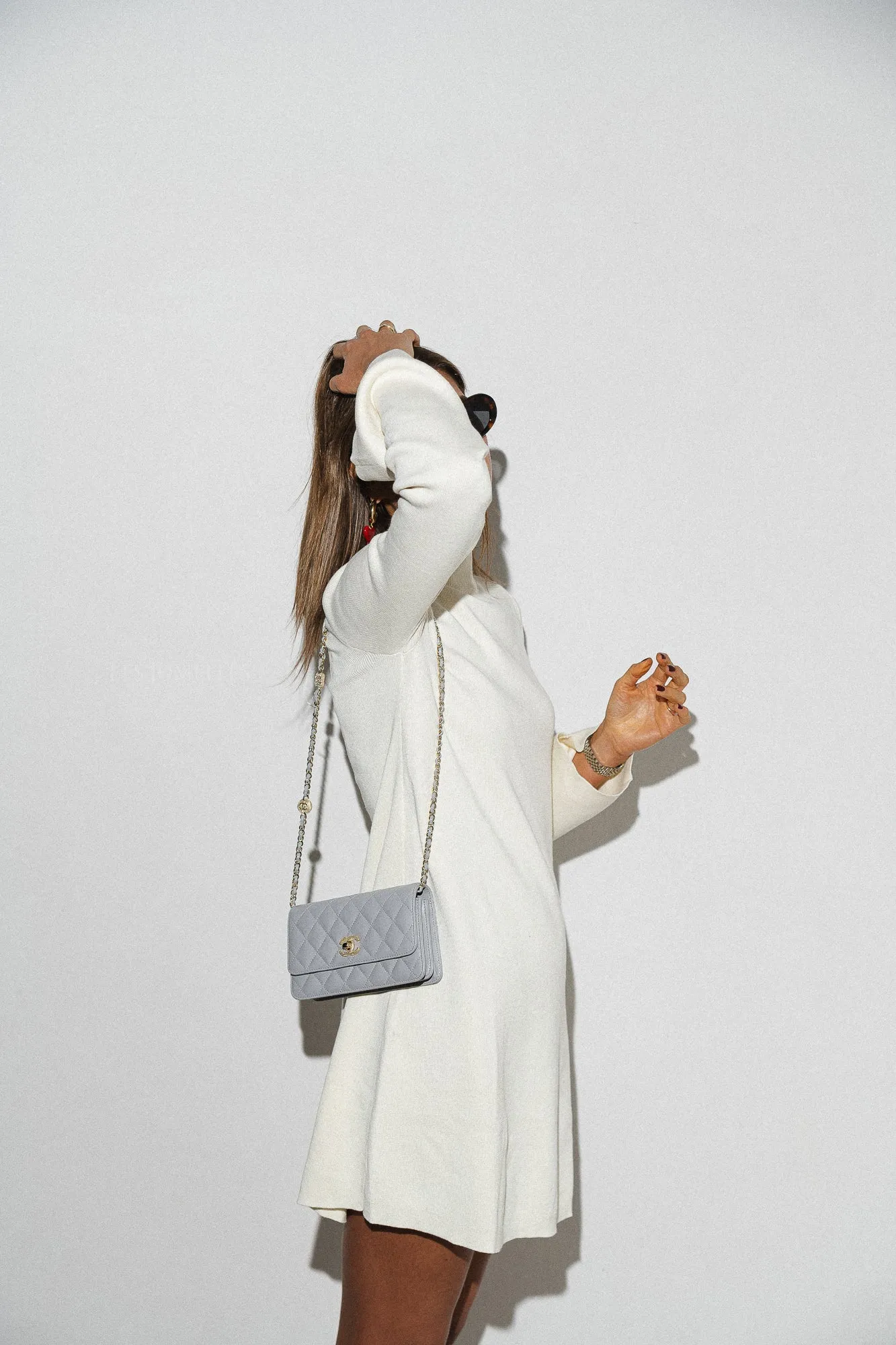 Dunia knit dress antique white