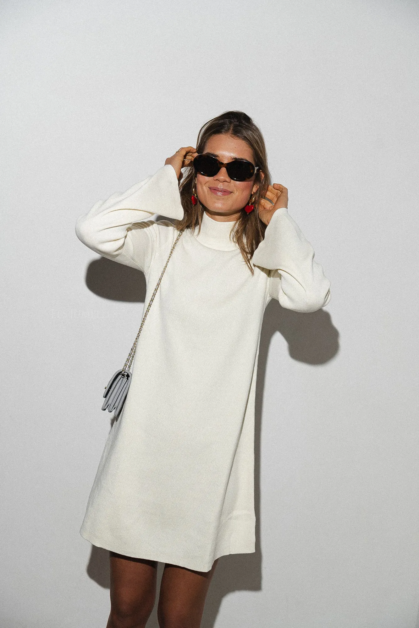 Dunia knit dress antique white