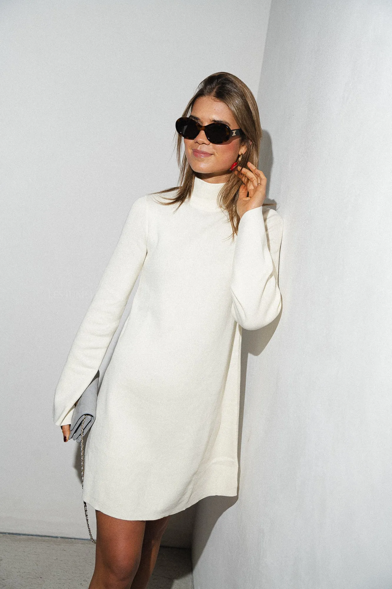 Dunia knit dress antique white