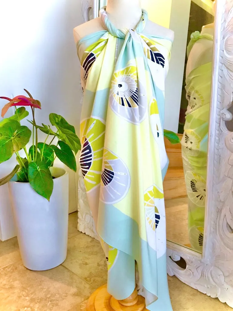 ECO BAMBOO PAREO - OPIHI Retro Mint - PLUS SIZE