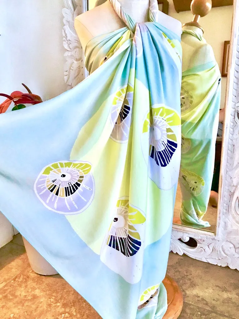 ECO BAMBOO PAREO - OPIHI Retro Mint - PLUS SIZE