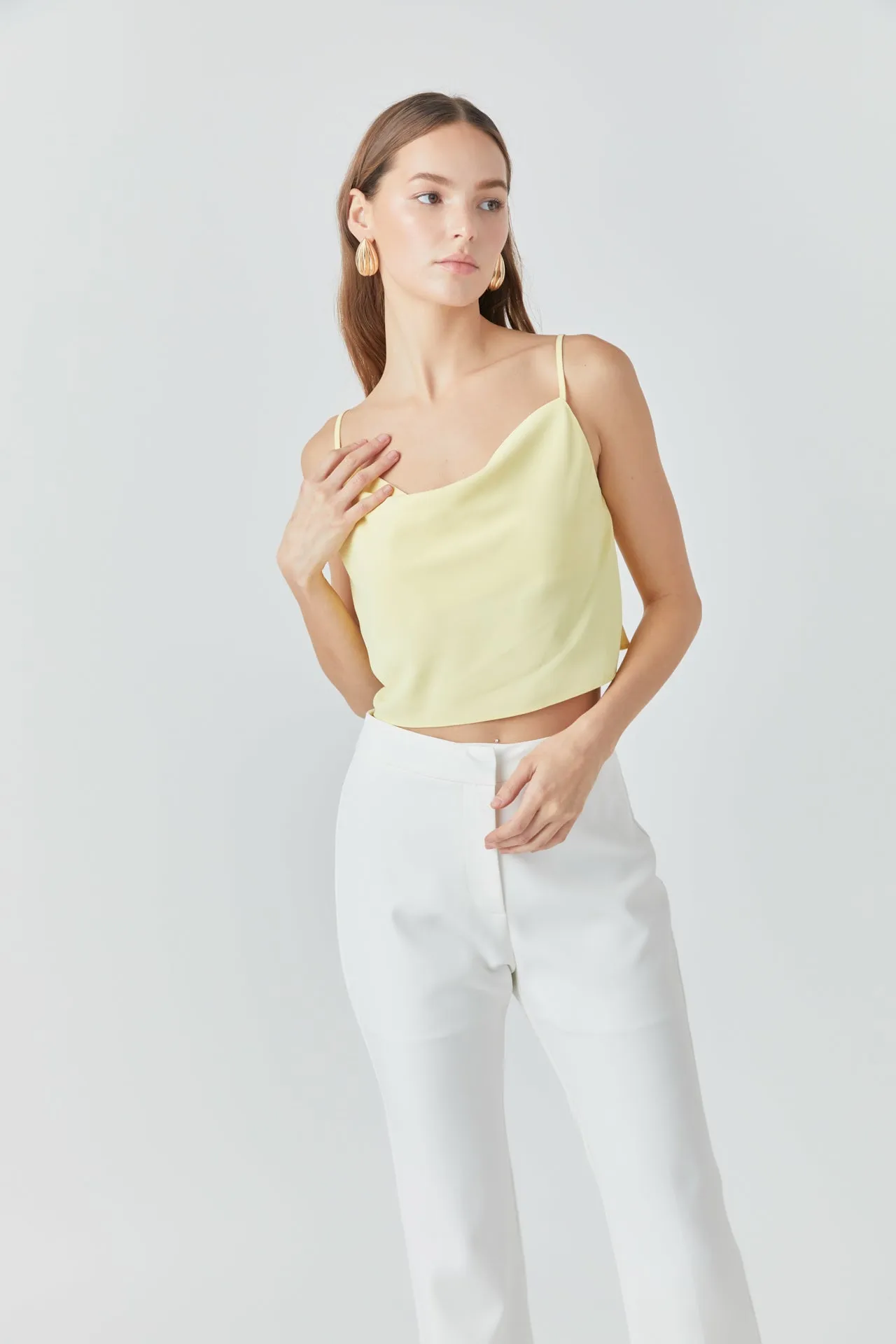 Endless Rose - Cowl Neck Cropped Cami