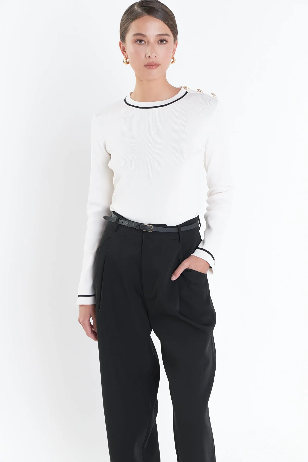 English Factory - Striped Knit Top