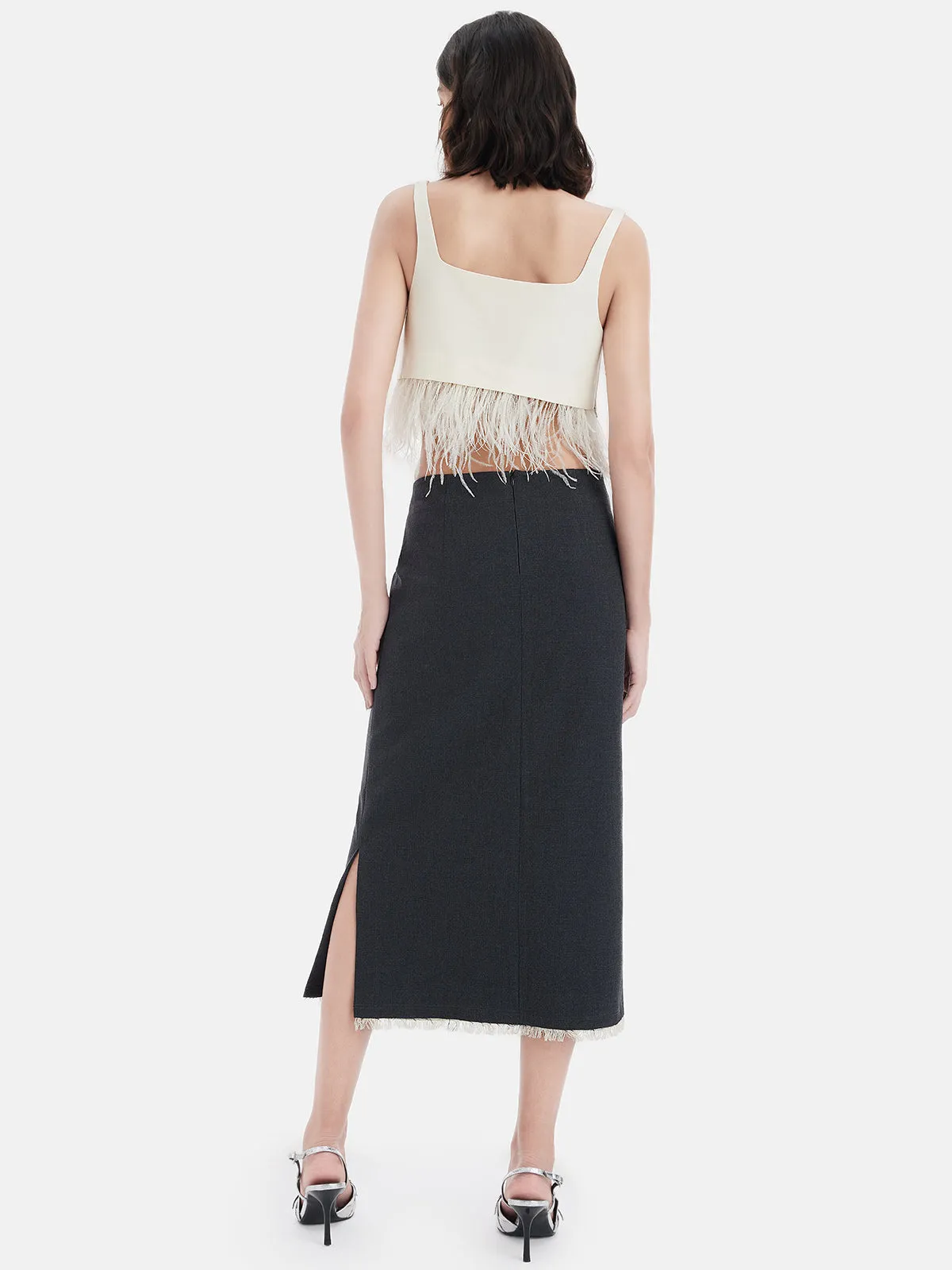 Feather Trim Camisole Top