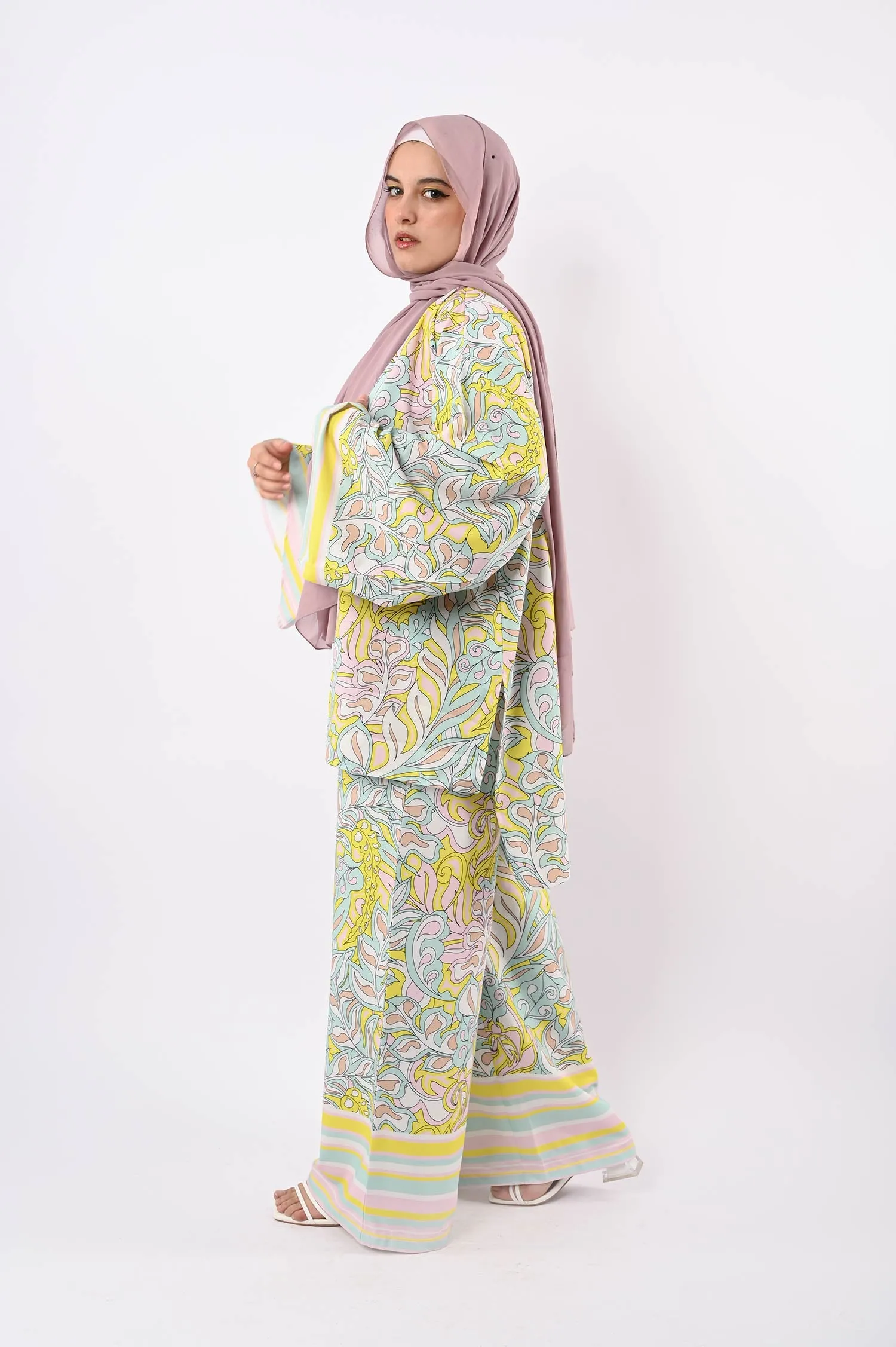 Floral Ribbed Soft kimono - Allura