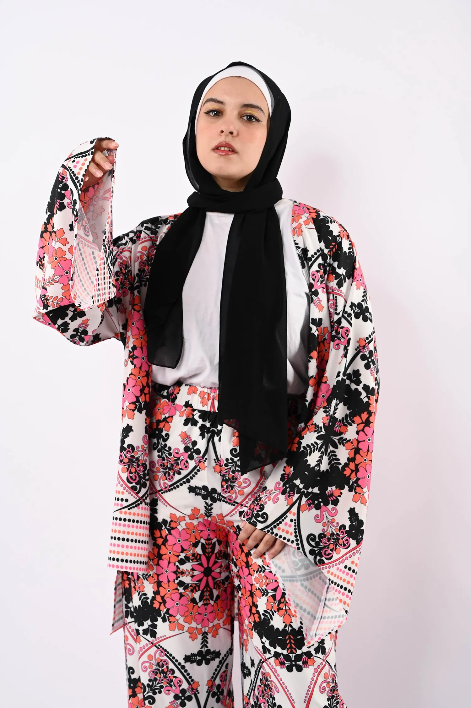 Floral Ribbed Soft kimono - Allura