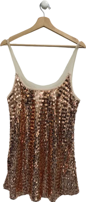 Free People Champagne Combo Sequin Camisole UK S