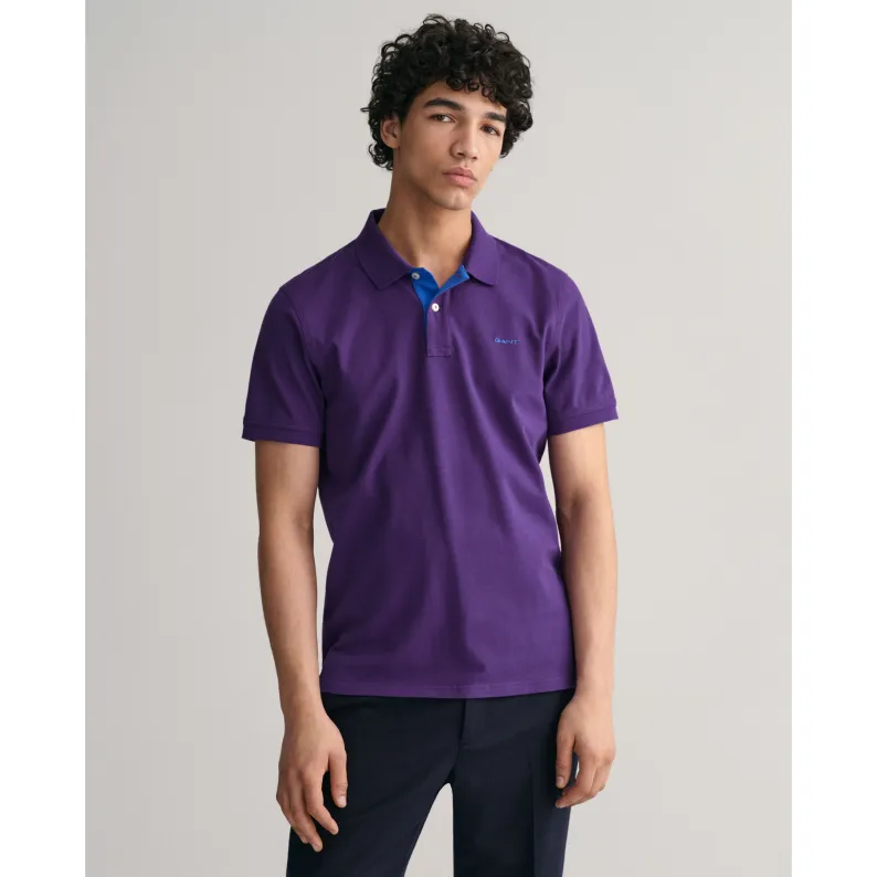 GANT Contrast Stretch Piqué Polo Shirt 2062026 Pansy Purple