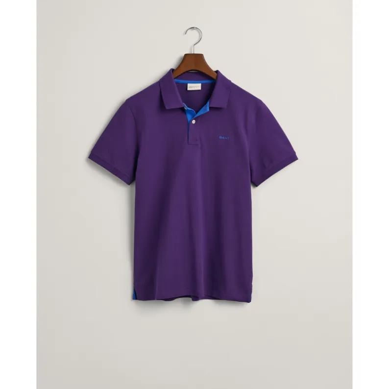 GANT Contrast Stretch Piqué Polo Shirt 2062026 Pansy Purple