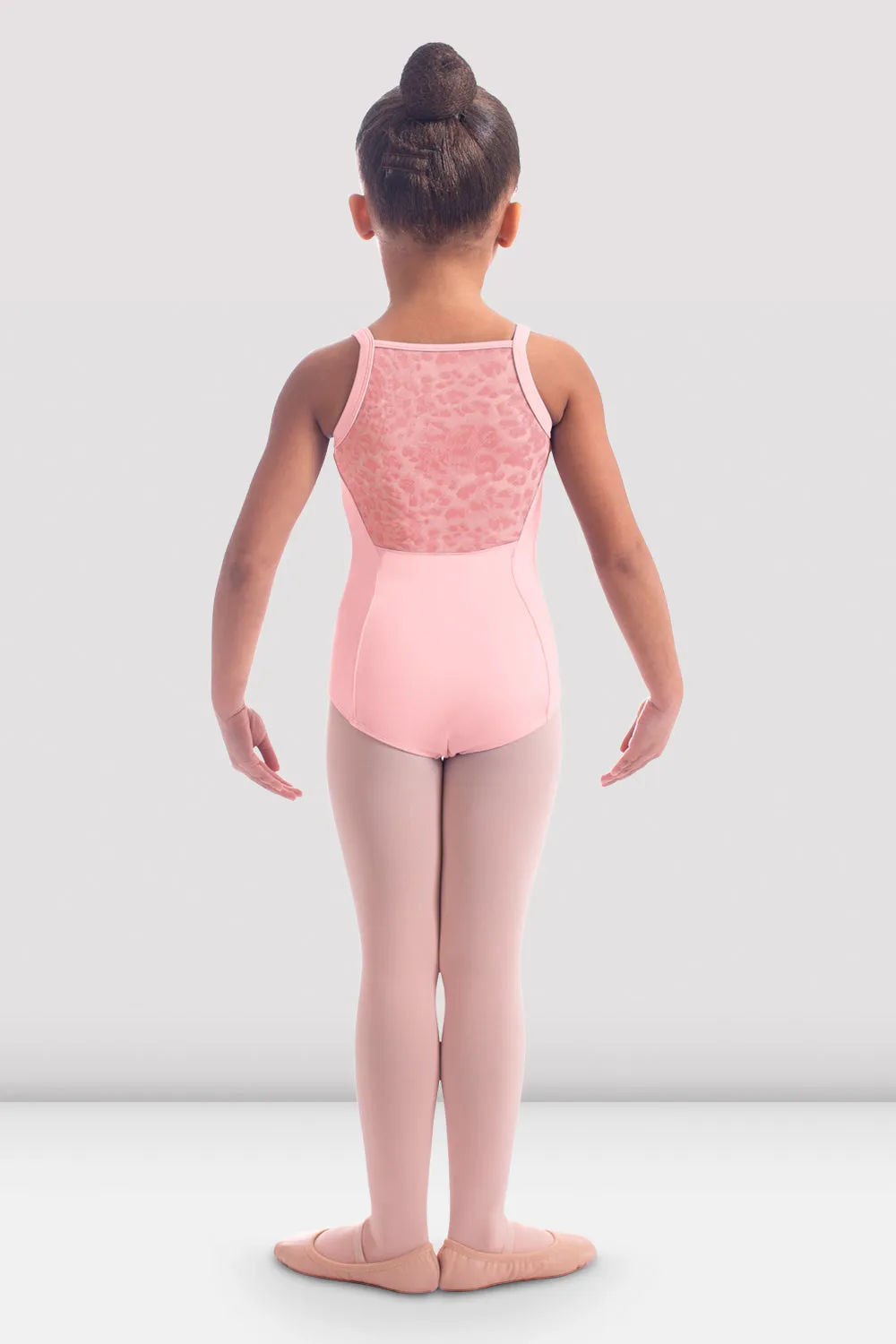 Girls Kathrin Animal Print Mesh Camisole Leotard