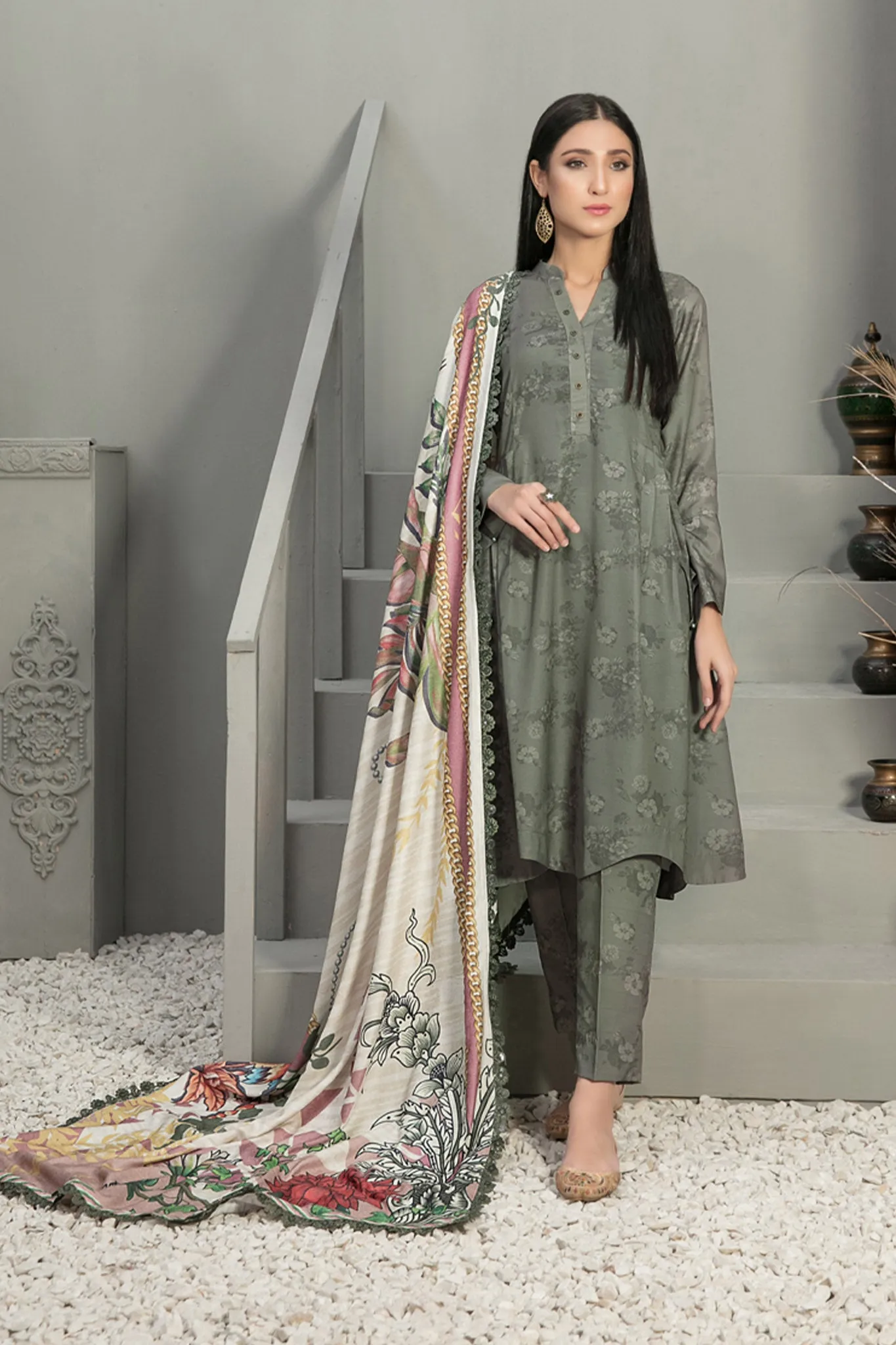 Golnar by Tawakkal Unstitched 3 Piece Digital Printed Handloom Collection'2022-GH-7899