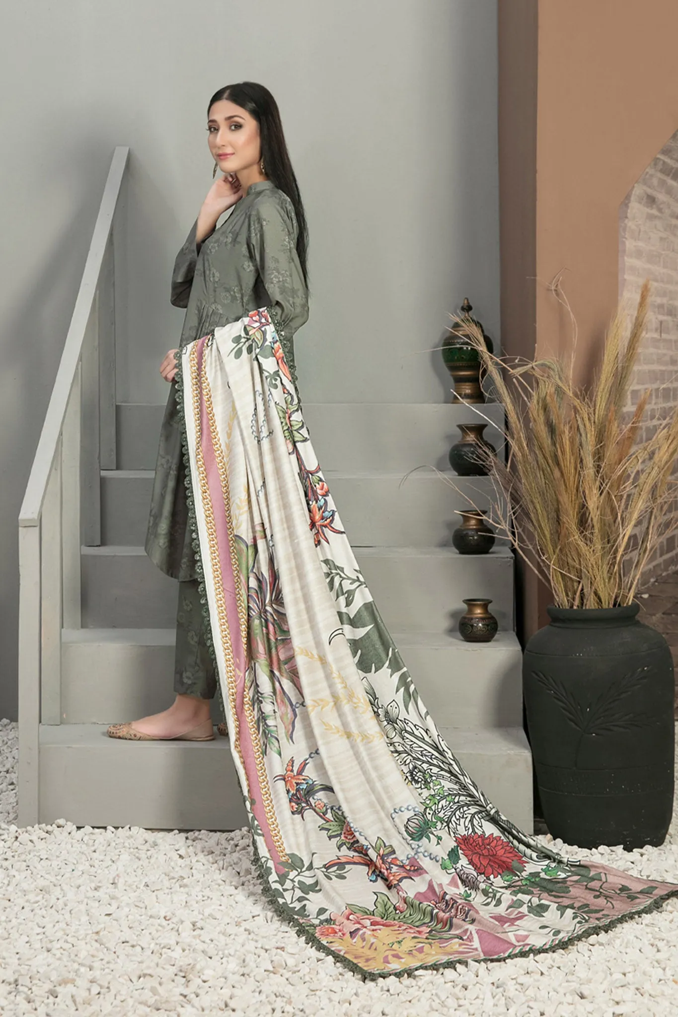 Golnar by Tawakkal Unstitched 3 Piece Digital Printed Handloom Collection'2022-GH-7899