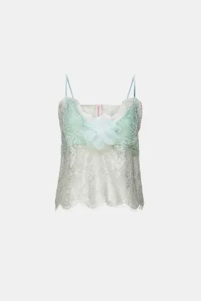 green carnation lace top