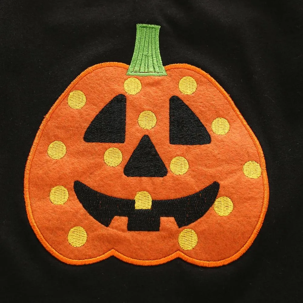 Halloween Girls Pumpkin Long Sleeve Print Flared Pants Set Wholesale Girls Clothes
