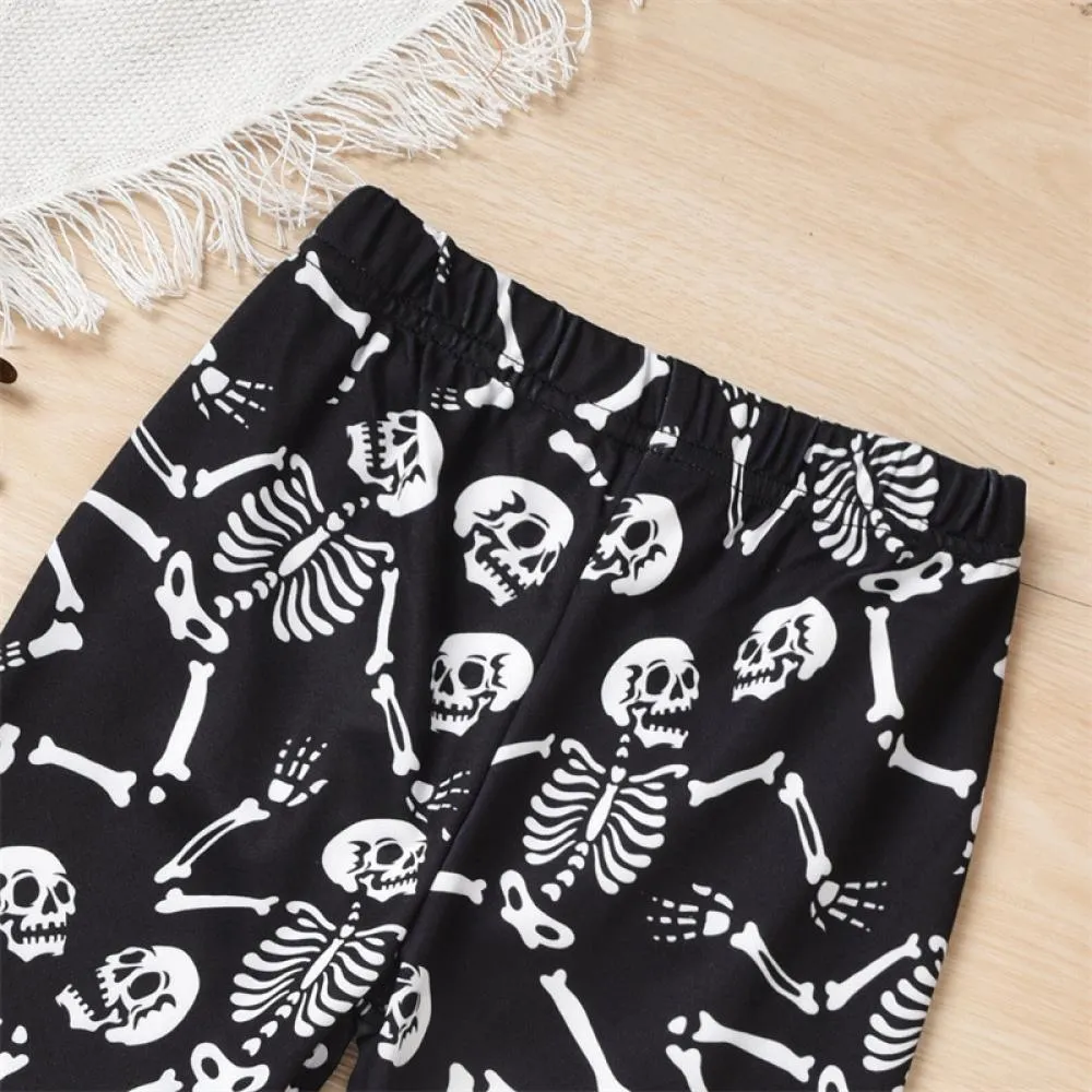 Halloween Pumpkin Girls Set Girls Bow Long Sleeve Pumpkin Flared Pants Set Wholesale Girls Clothes