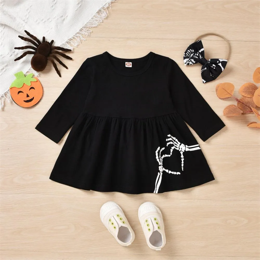 Halloween Pumpkin Girls Set Girls Bow Long Sleeve Pumpkin Flared Pants Set Wholesale Girls Clothes