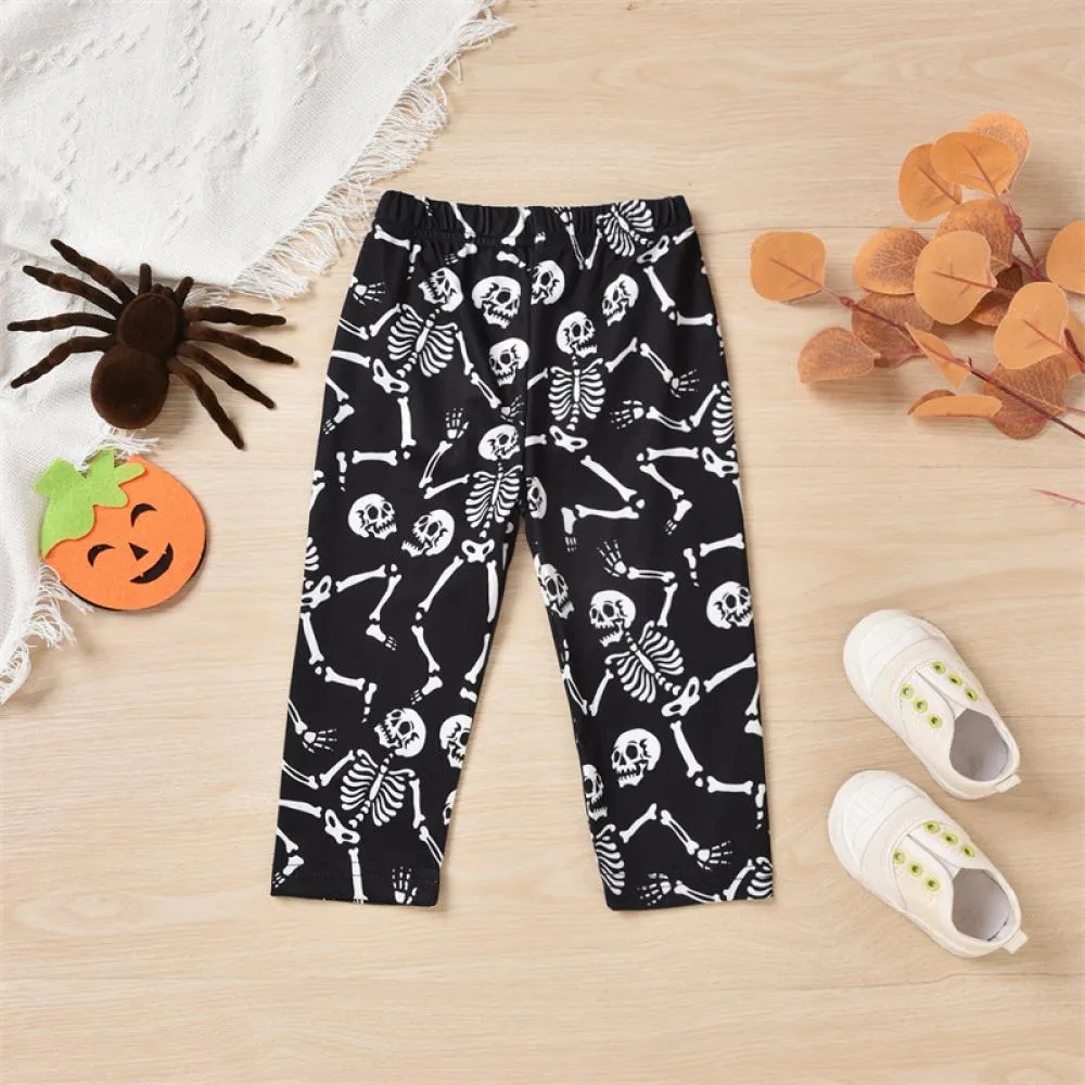Halloween Pumpkin Girls Set Girls Bow Long Sleeve Pumpkin Flared Pants Set Wholesale Girls Clothes