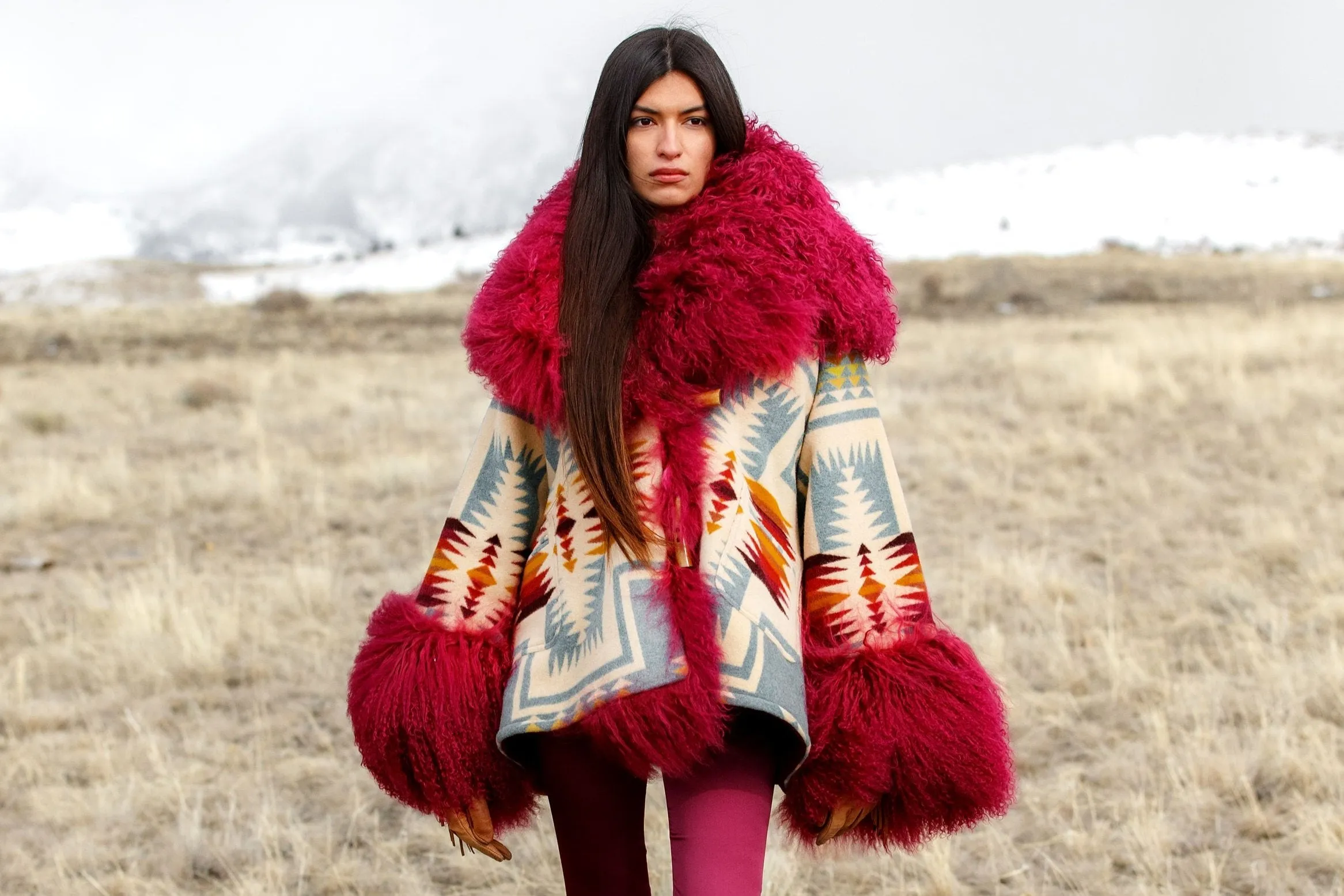 Harding Shearling Cloak