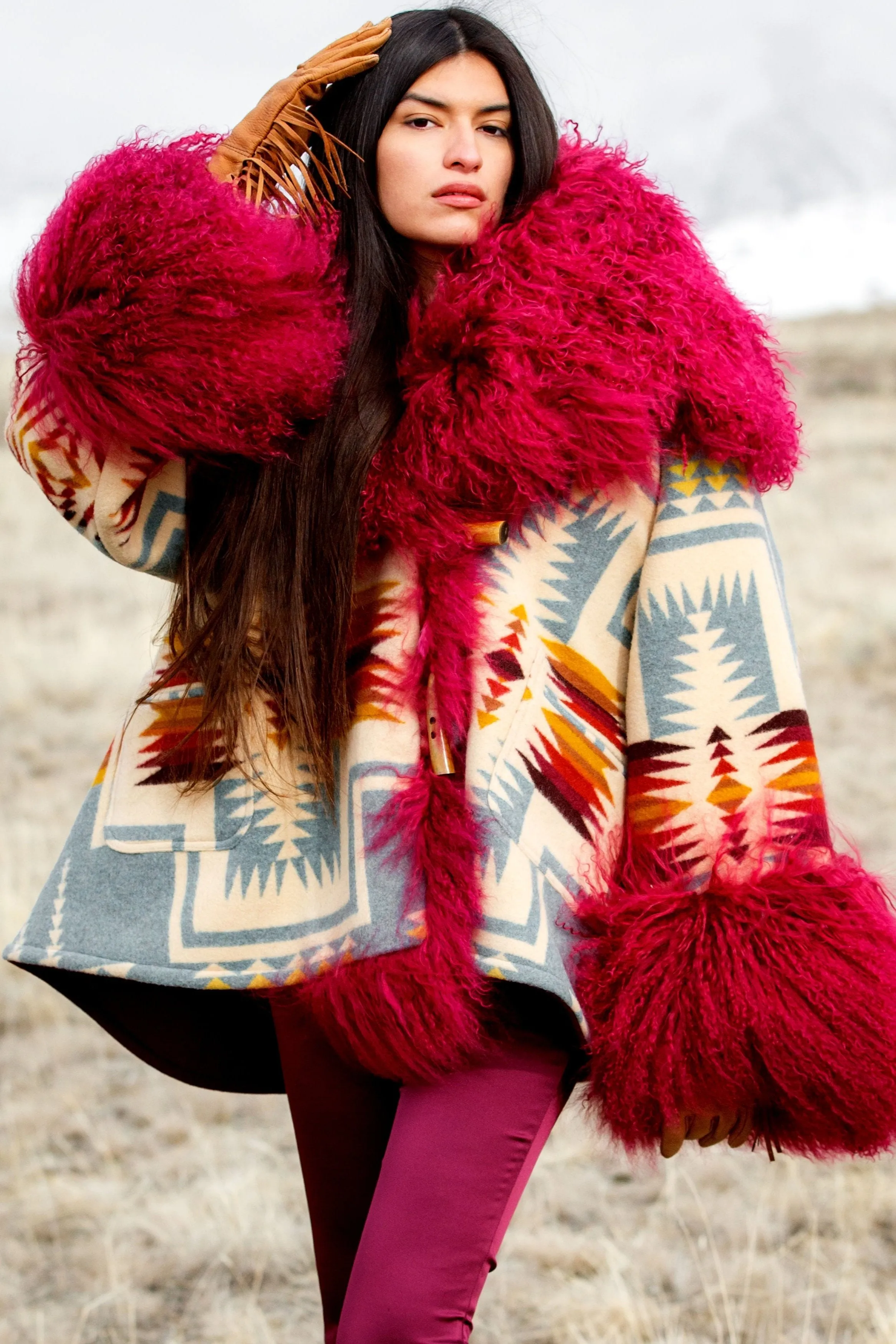 Harding Shearling Cloak