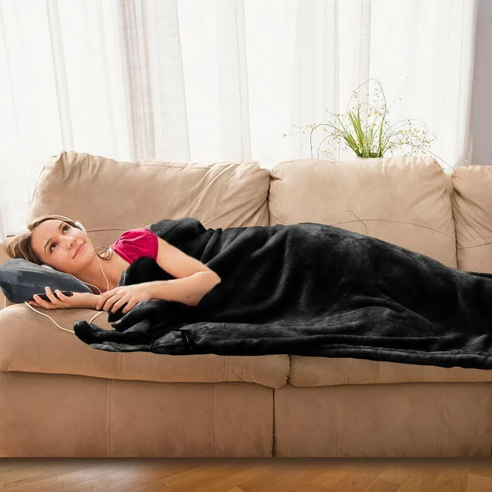Heated Shawl, Soft Warm Heated Throw Blanket with Pillowcase, Flannel Blanket