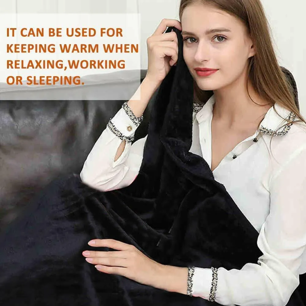 Heated Shawl, Soft Warm Heated Throw Blanket with Pillowcase, Flannel Blanket