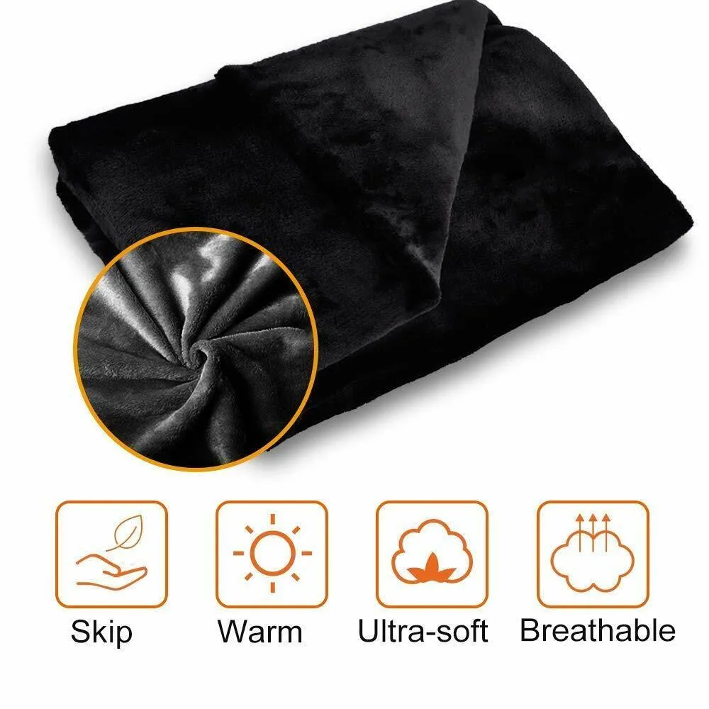 Heated Shawl, Soft Warm Heated Throw Blanket with Pillowcase, Flannel Blanket