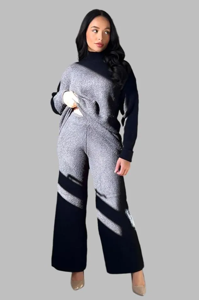 High Neck Thick Soft Knit Set