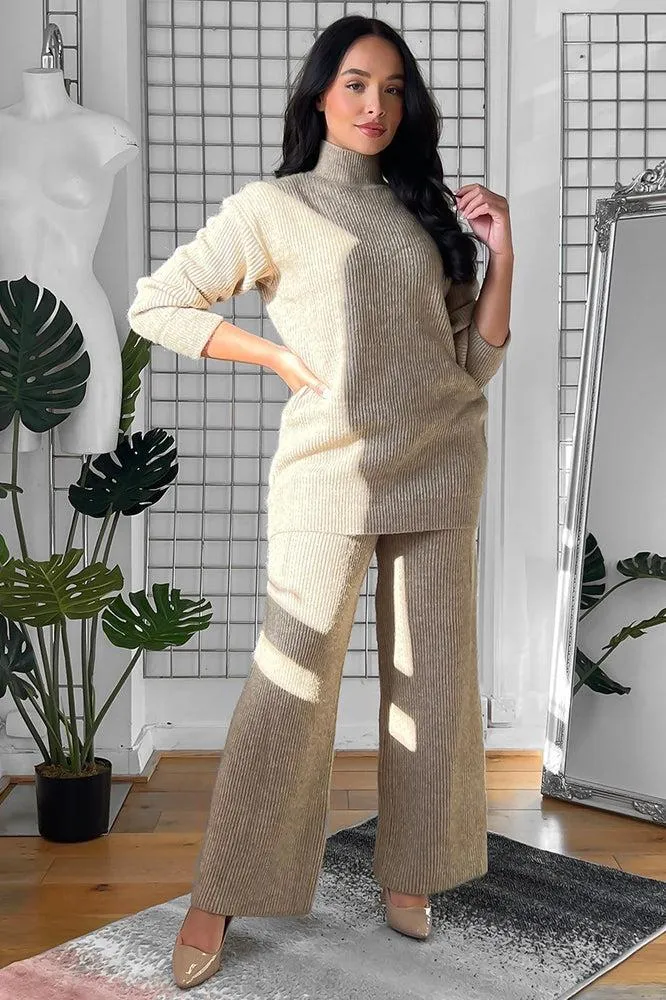 High Neck Thick Soft Knit Set
