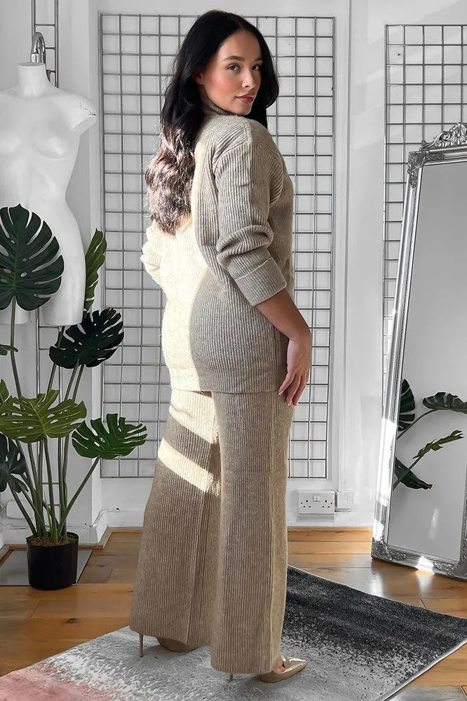 High Neck Thick Soft Knit Set