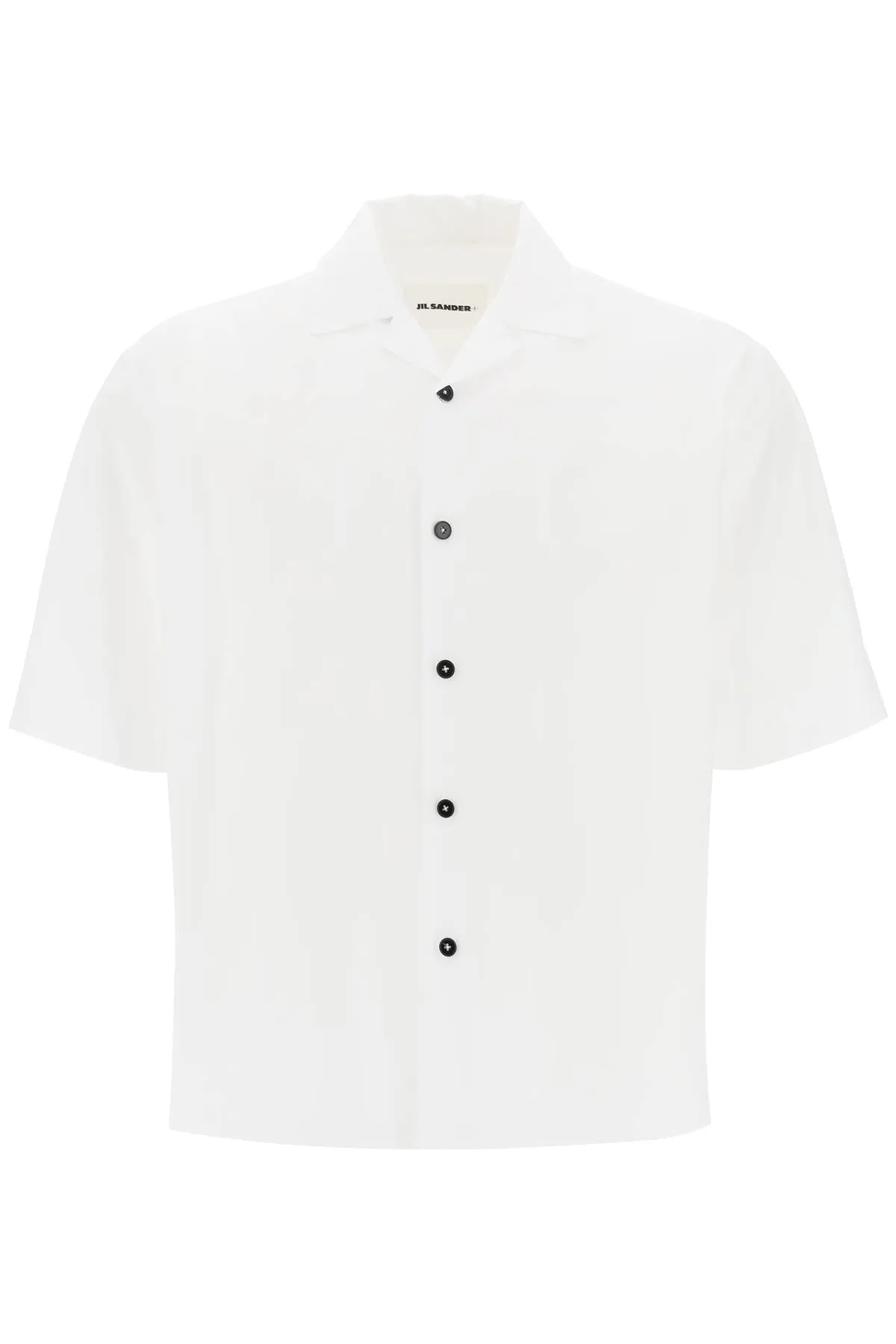 JIL SANDER French Blue Cotton Shirt with Short Sleeves for Men