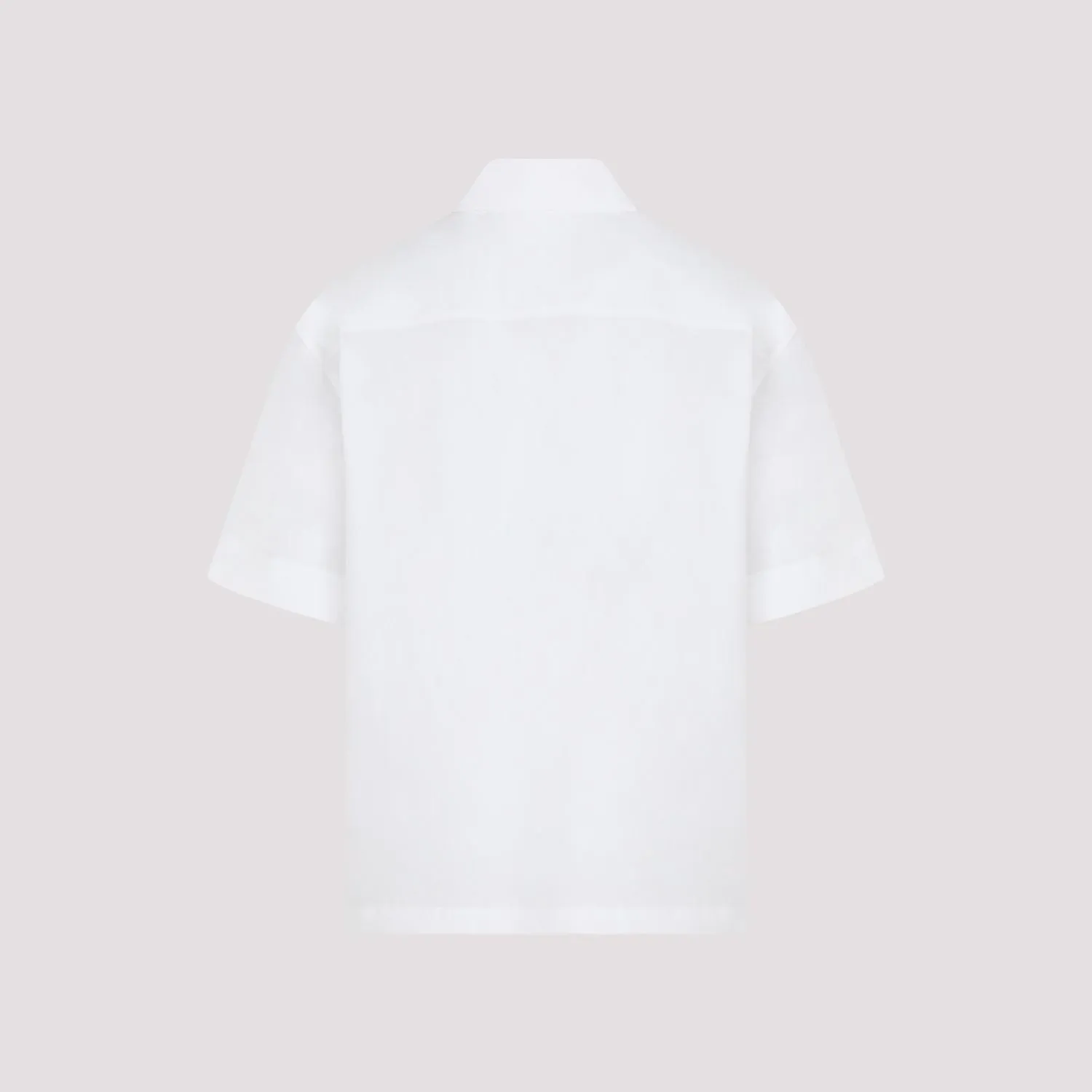 JIL SANDER French Blue Cotton Shirt with Short Sleeves for Men