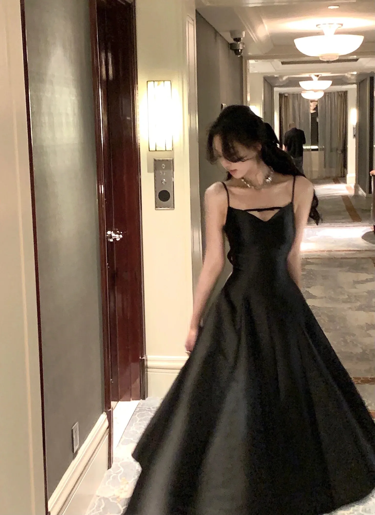 Joskaa Elegant Black Princess Big Hem Long Dresses for Women Summer New Korean Sleeveless A-line Evening Wedding Party Female Clothing
