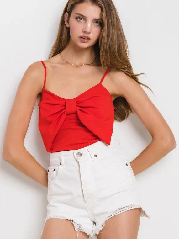Judge Me When You Are Perfect Red Bow Front Top