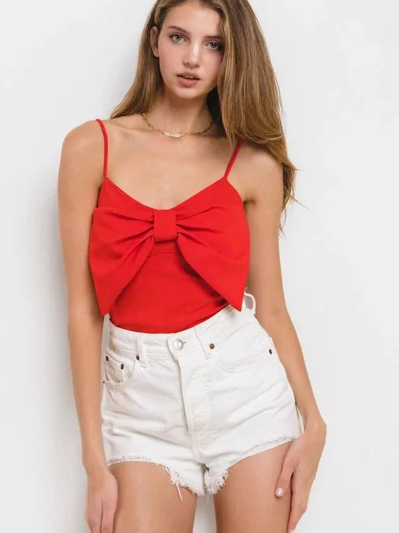 Judge Me When You Are Perfect Red Bow Front Top
