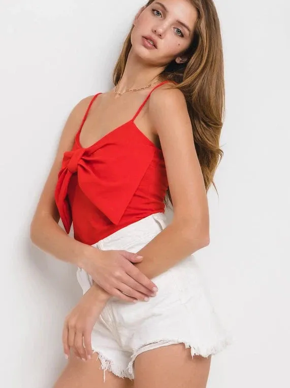 Judge Me When You Are Perfect Red Bow Front Top