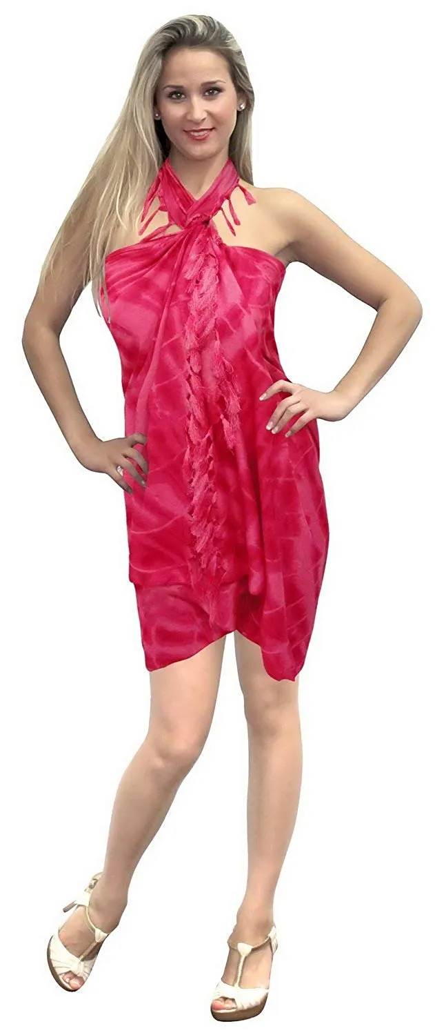 LA LEELA Women Beachwear Bikini Cover up Wrap Dress Swimwear Sarong 28 ONE Size