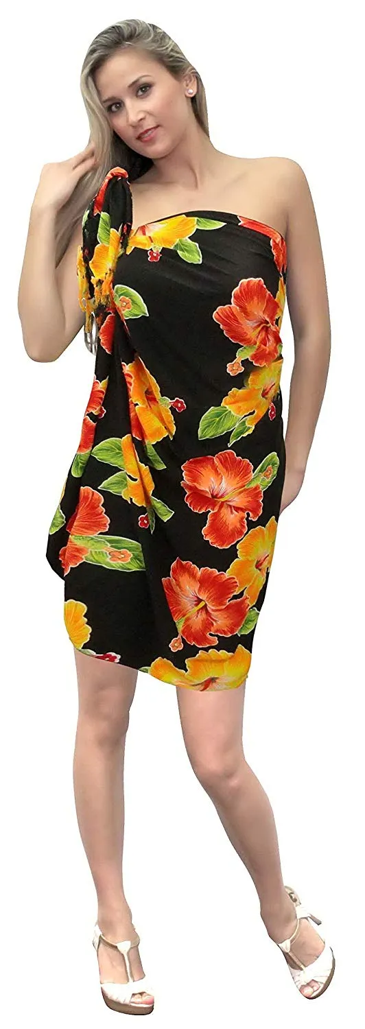 LA LEELA Women Beachwear Wrap Bikini Cover up Bathing Suit Swimwear  sarong15 ONE Size