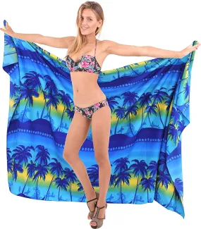 LA LEELA Women's Beach Bikini Cover up Wrap Bathing Suit Sarong 3 Plus Size