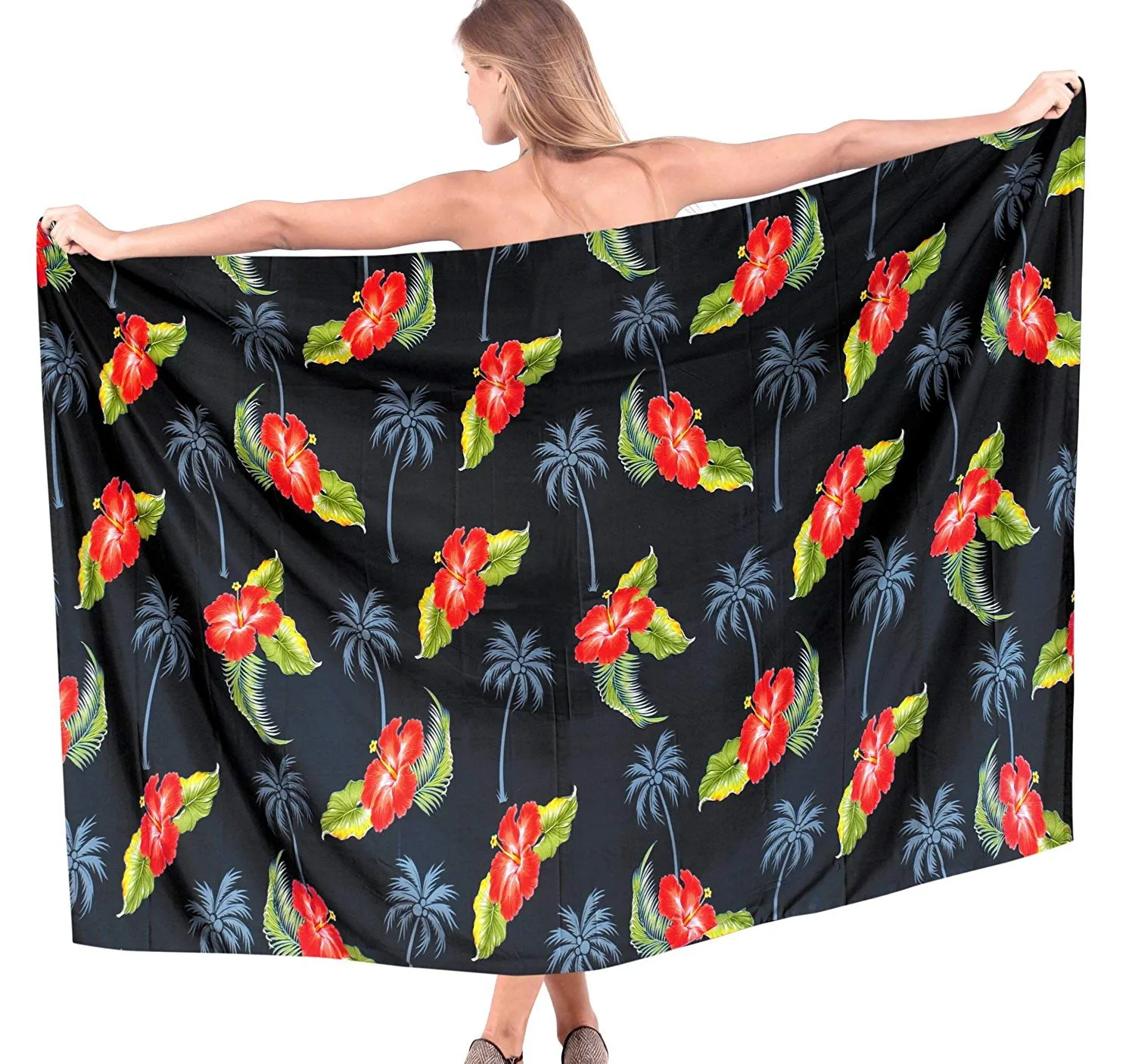 LA LEELA Women's Beachwear Bathing Sarong Bikini Cover up Wrap Dress 2 Plus Size