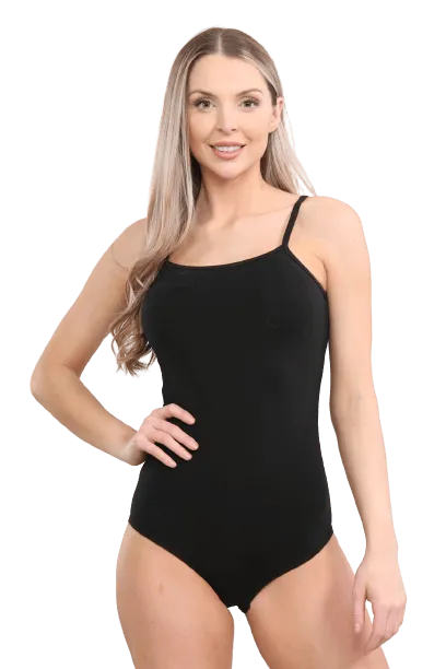 Ladies Black Camisole Vest Sleeveless Bodysuit Leotard for Ballet Dancewear Cami Top