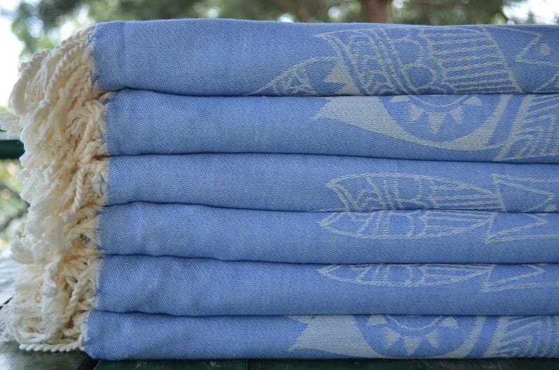 Light Blue Mandala 100% Cotton Towel