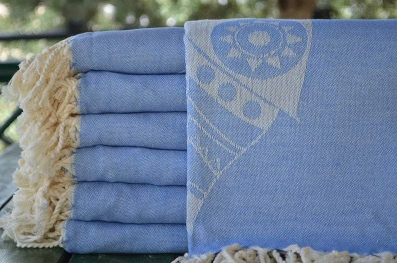 Light Blue Mandala 100% Cotton Towel