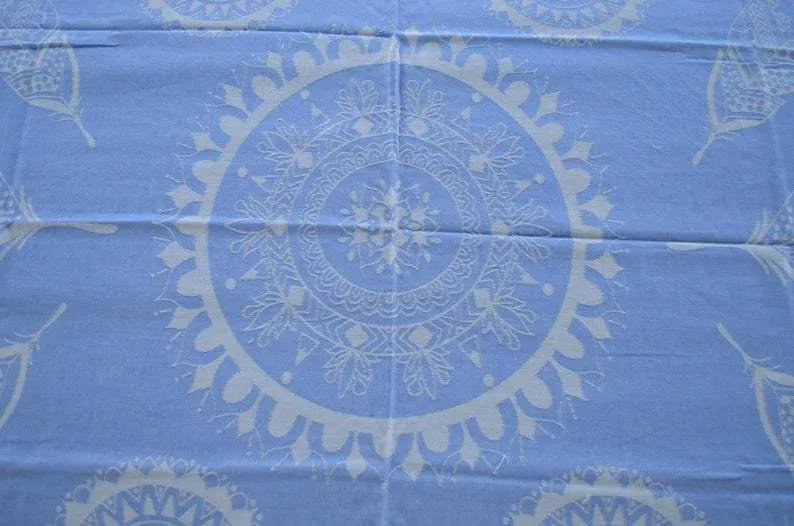 Light Blue Mandala 100% Cotton Towel