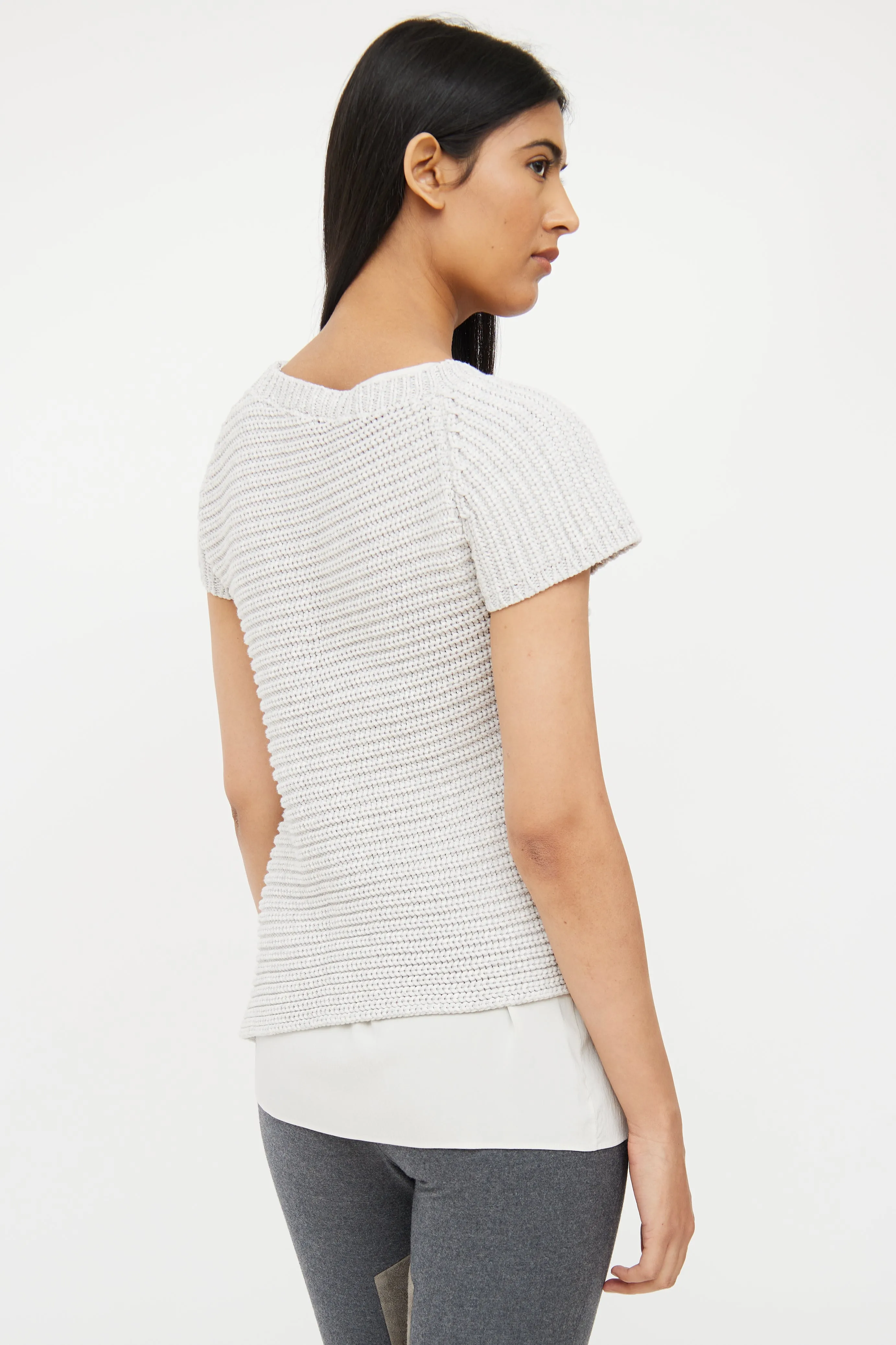 Light Grey Wool Blend Knit Top