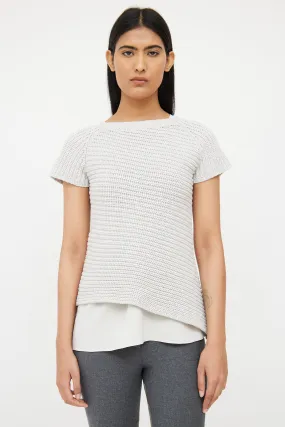 Light Grey Wool Blend Knit Top