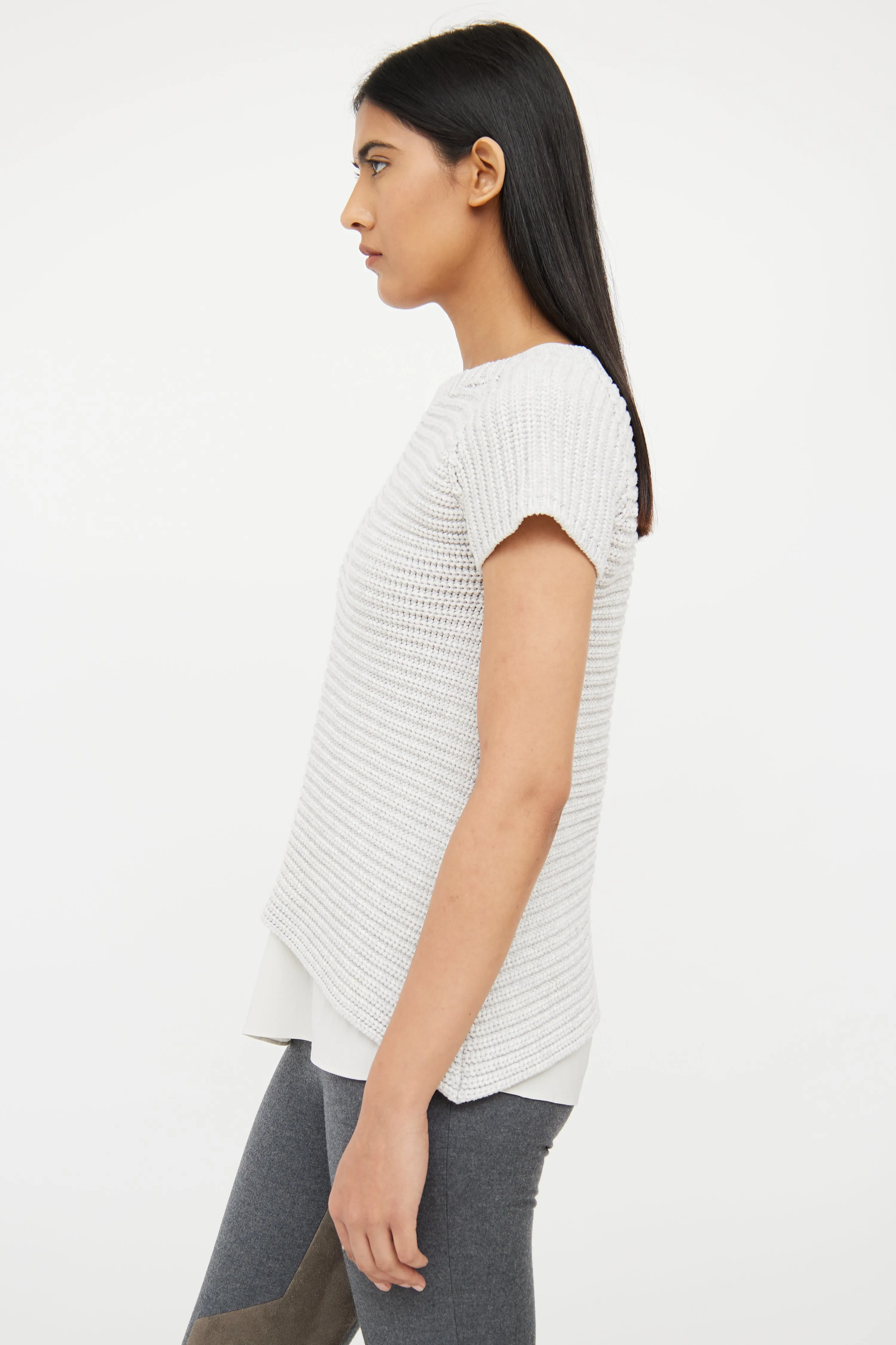 Light Grey Wool Blend Knit Top
