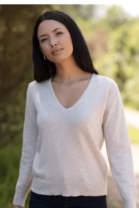 Low V-neck Ladies Cashmere Jersey