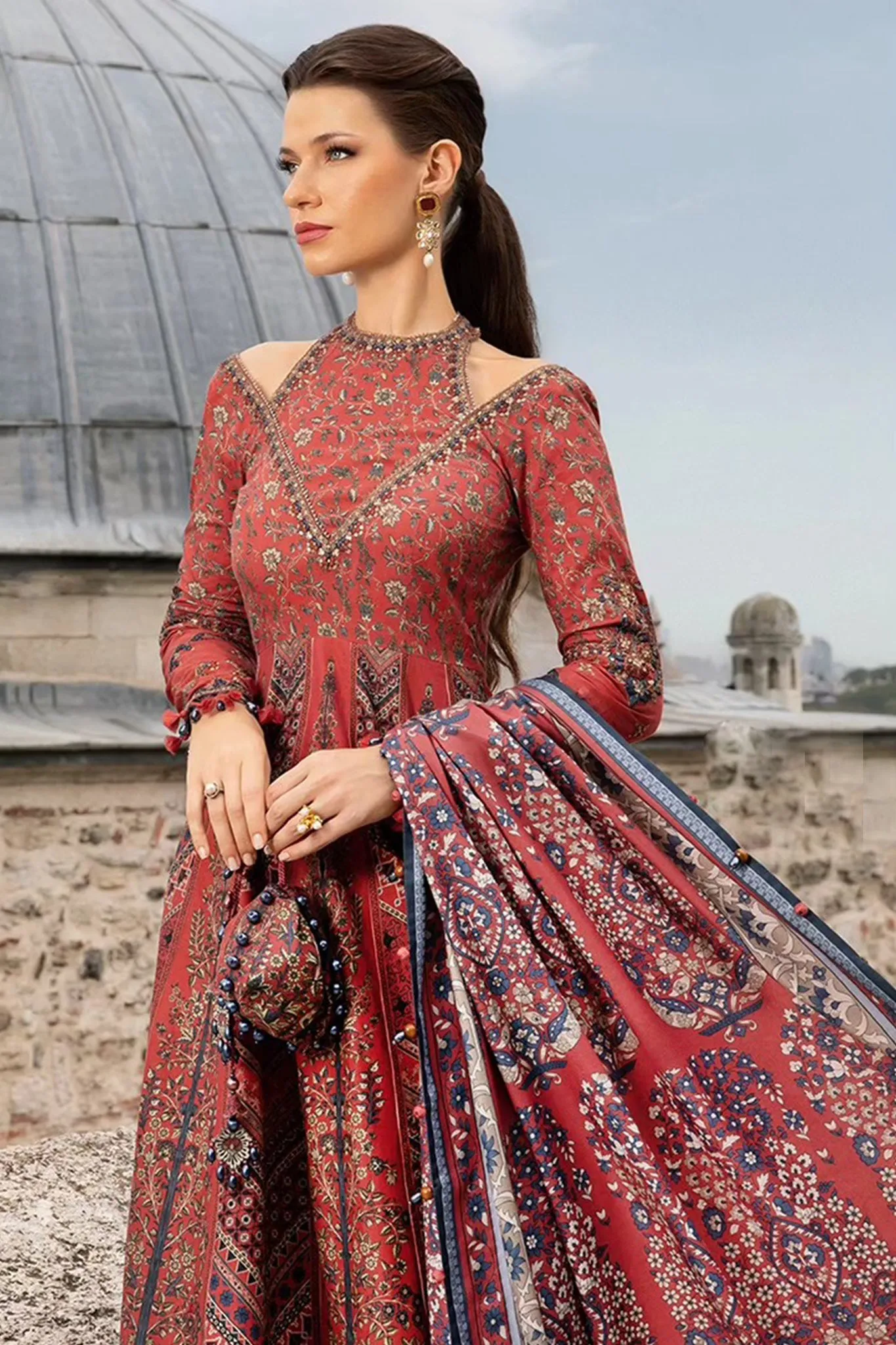 M Prints By Maria B Unstitched 3 Piece Cambric Fall Edit Collection'2024-MPT-2302-B